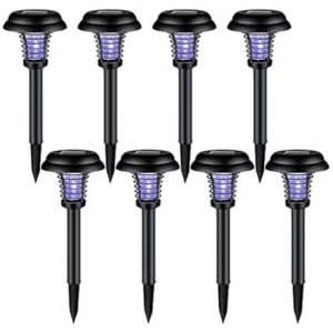 8-Pack Solar Bug Zapper Outdoor Ground Lights
