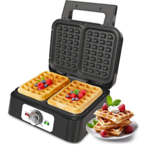Nonstick 2-Slices Waffle Maker w/Adjustable Temperature