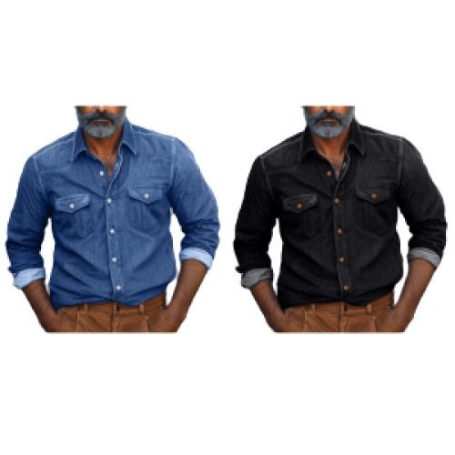 Men's Long Sleeve Denim Shirt