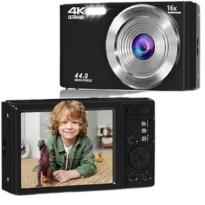 16X 4K 44MP FHD Digital Camera w/64GB SD Card