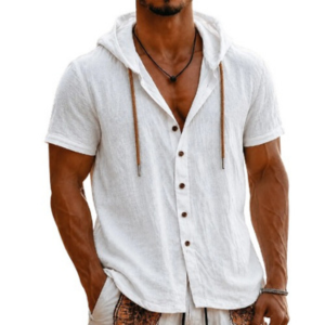 Men's Hooded Linen Shirt