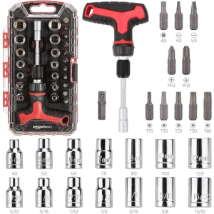 Amazon Basics 27-Piece Magnetic T-Handle Ratchet Wrench/Screwdriver Set