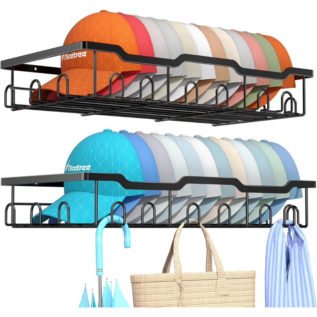 48-Cap Wall Hat Rack