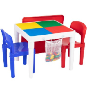 Humble Crew Kid's Activity Table & 2 Chairs w/Blocks