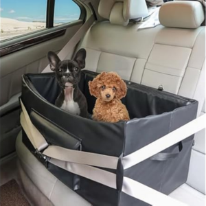 PU Leather 2-Dog Car Booster Seat