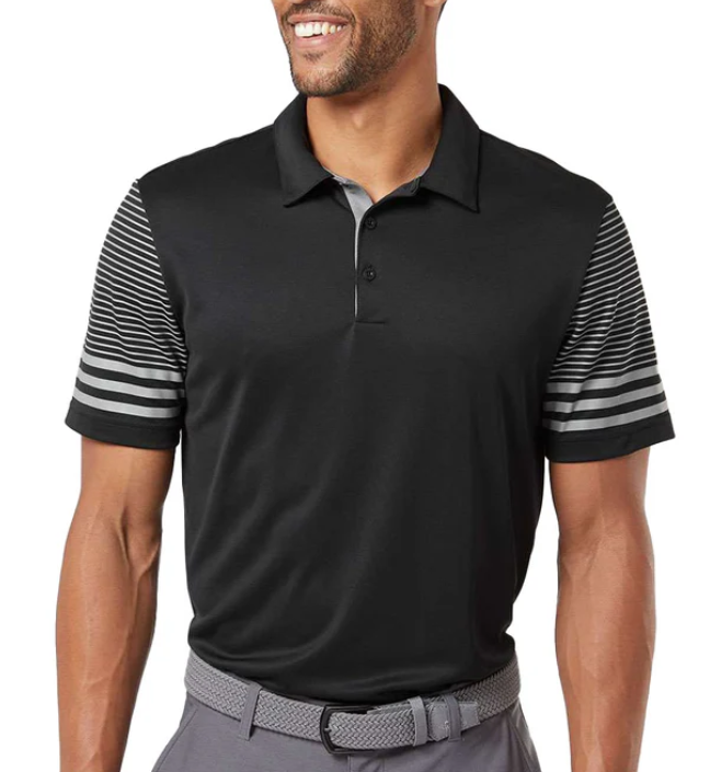 Adidas Men's Striped Sleeve Polo