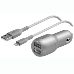 Belkin BoostCharge 24W Dual USB-A Car Charger w/Cable