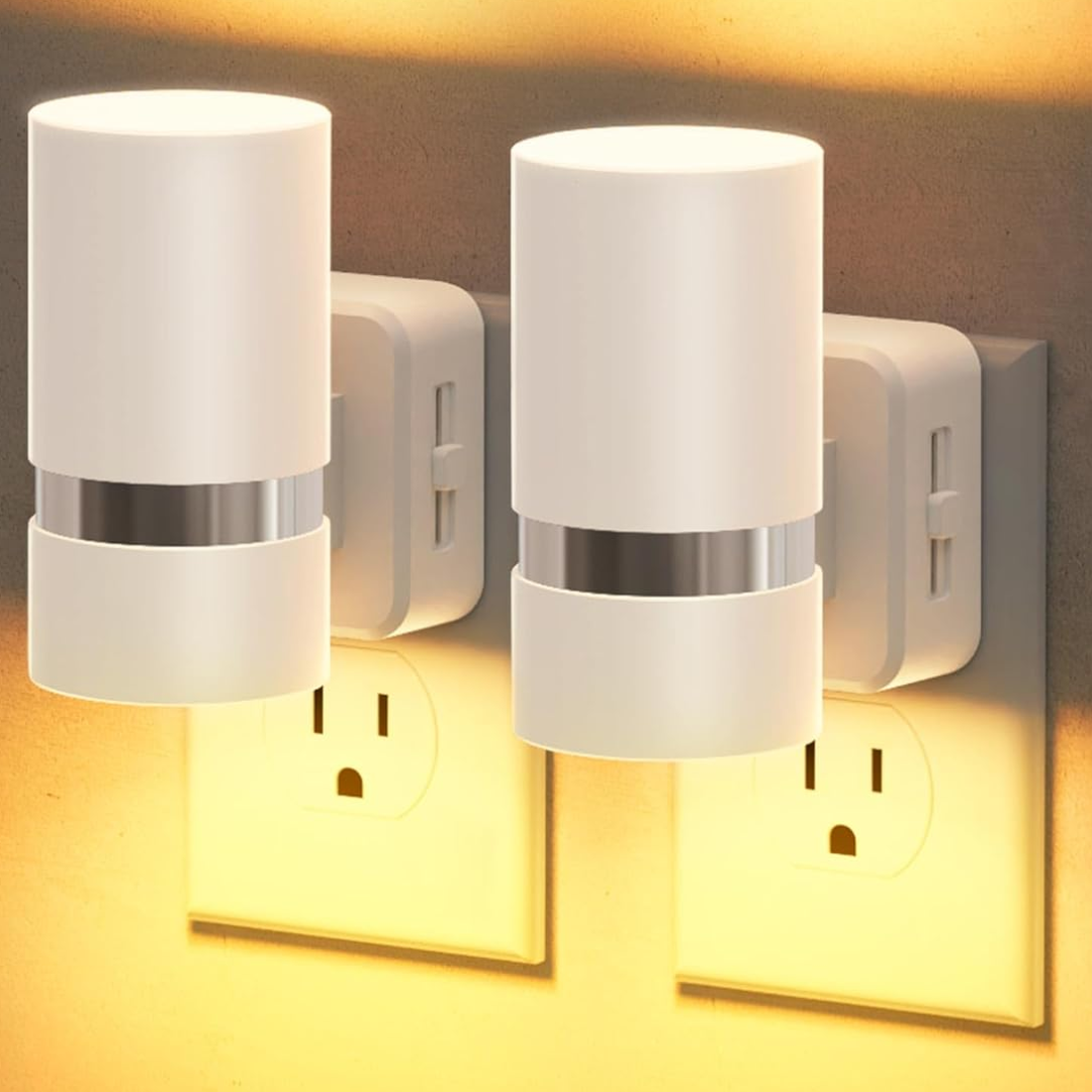 2-Pack Dusk to Dawn Dimmable LED Wall Plug Night Lights