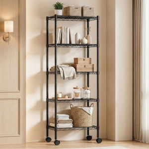 EDX 5-Tier Adjustable Wire Shelving w/Wheels