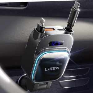 Lisen 4-in-1 Retractable Car Charger