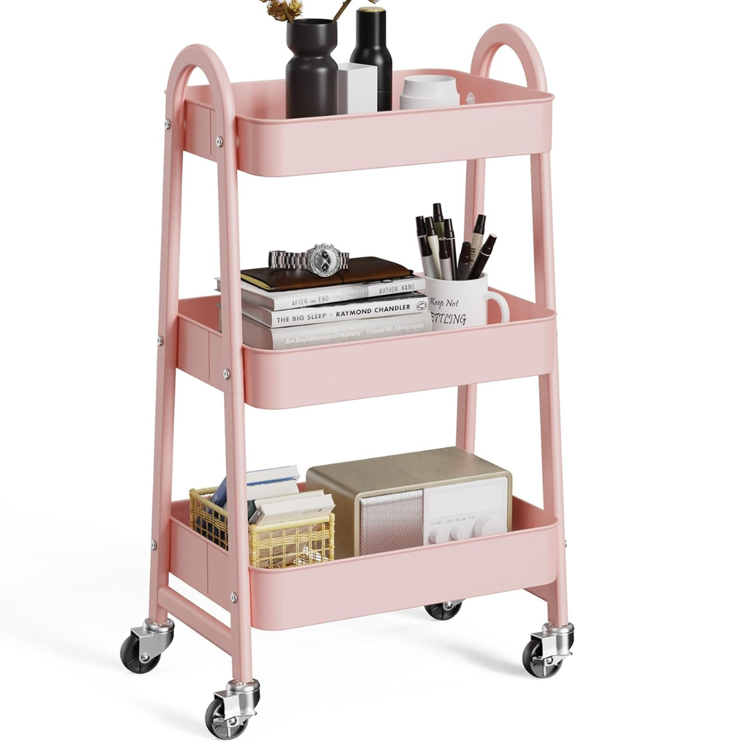 3-Tier Metal Utility Rolling Cart