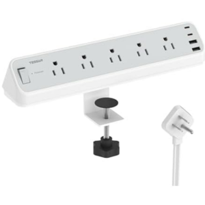 5-Outlets & 2-USB-C, USB-A Desk Clamp Surge Protector