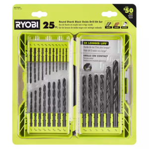 Ryobi 25-Piece Black Oxide Twist Drill Bit Set
