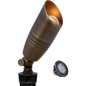 Brass Landscape Spotlight w/MR16 Bulb