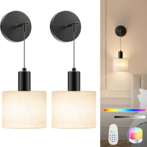 2-Pack Rechargeable 9 Colors Wall Sconce