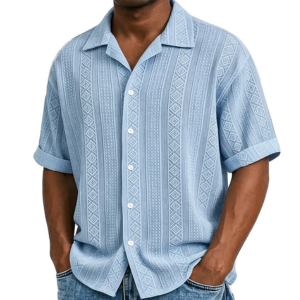 Men's Jacquard Button Down Shirt