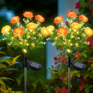 2-Pack Solar Flowers Garden Lights