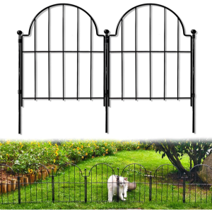 10-Panels 11' Metal Garden Fence w/Stakes