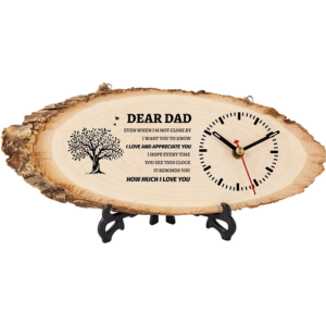 Father's Day Engraved Wood Clock