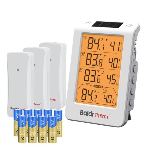 Wireless Refrigerator Thermometer w/3 Sensors