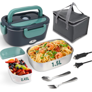 Electric 1.5L Lunch Box w/ Fork & Spoon