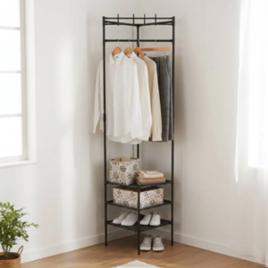 3-Tier Corner Clothing & Shoe Organizer