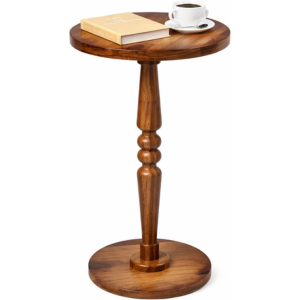 Wood Round Side Table