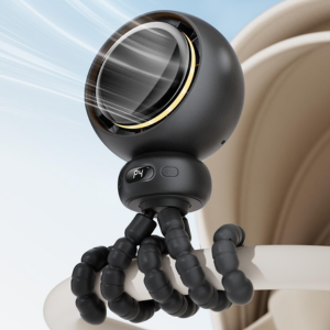 Auto Oscillating Baby Stroller Fan w/Light