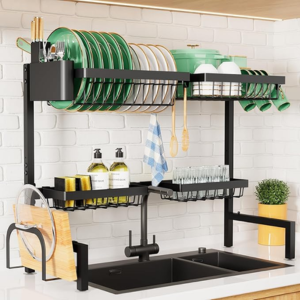 Over Sink Adjustable  Dish Drying Rack