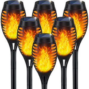 6-Pack Solar Torch Light w/Flickering Flame