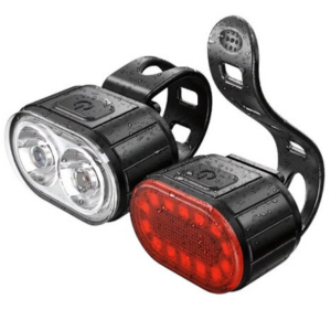USB Rechargeable LED Mountain Bike Headlight/Taillight Set