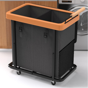 2-Section 50Gal Rolling Laundry Hamper
