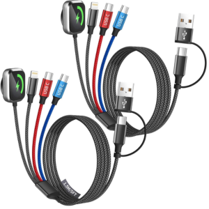 2-Pack Multi Charging Cable w/Apple Watch Charger