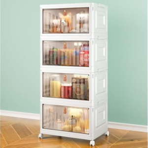 4-Tier Stackable Storage Bins w/Lids