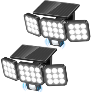 2-Pack Solar Outdoor Flood Lights