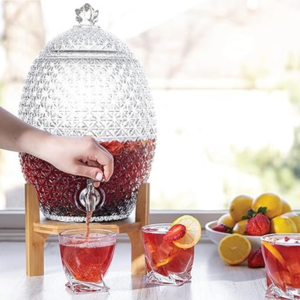 Glass 2.5Gal Beverage Dispenser w/Stand