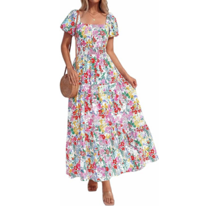 Floral Smocked Tiered Maxi Dress