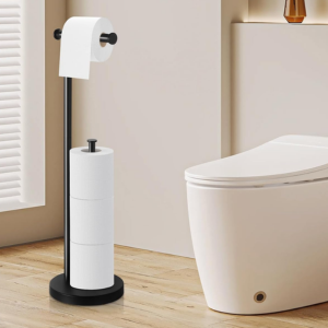 Toilet Paper Holder Stand w/Storage