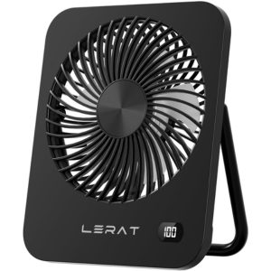 Lerat 5-Speed Portable USB Rechargeable Desk Fan