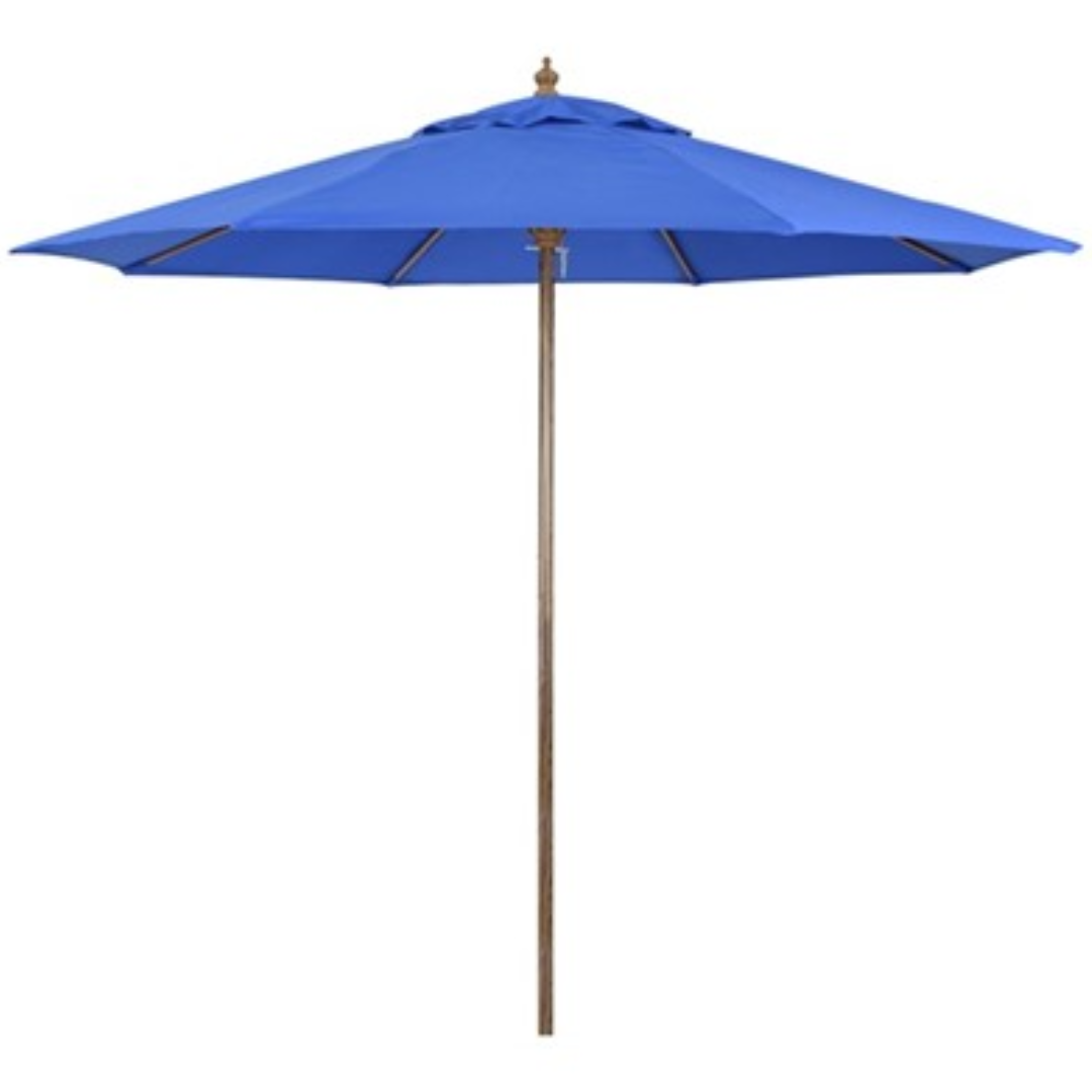 Faux Wood 9' Metal Patio Umbrella