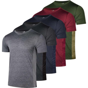 5-Pack Men's Active Athletic Dry-Fit T-Shirts