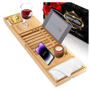 SereneLife Bamboo Bathtub Caddy
