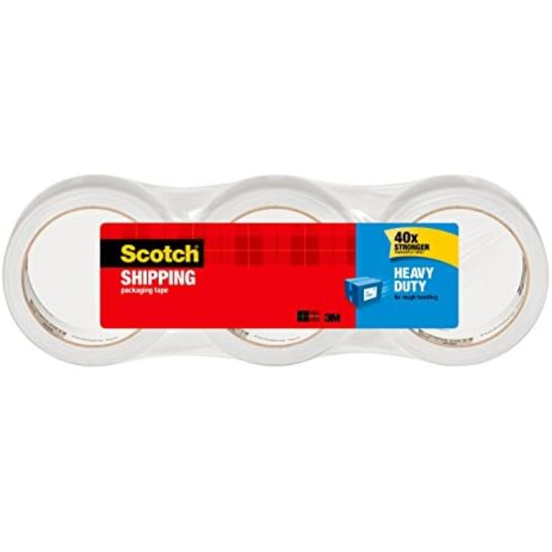 Scotch Heavy Duty 3-Rolls Shipping Packing Tape