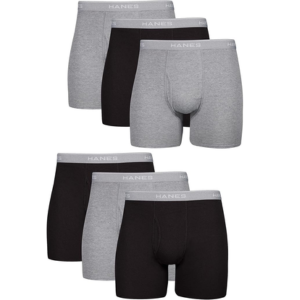 Hanes 6-Pack Men’s Moisture Wicking Boxer Briefs