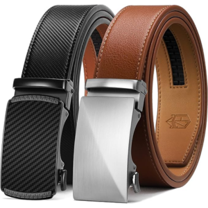 2-Pack Men's Leather Ratchet Belt