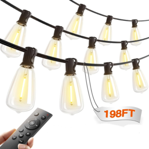 Outdoor 198' LED String Lights