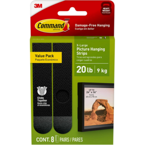 8-Pairs Command XL 20lbs. Heavyweight Picture Hanging Strips