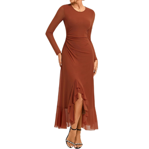 Grace Karin Long Sleeve Maxi Mesh Dress