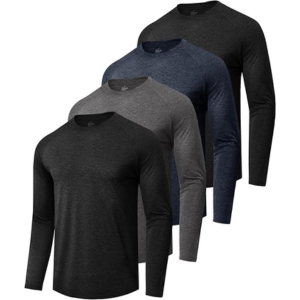 Men's 4-Pack Long Sleeve Quick Dry T-Shirts