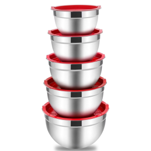 5-Piece Stainless Steel Mixing Bowl Set w/Lids